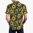 thumbnail image 3 of Balery Sunflowers Printed Men’s Short Sleeve Polo Shirt, Midweight Men's Shirt,Golf Polo shirts -Medium, 3 of 8