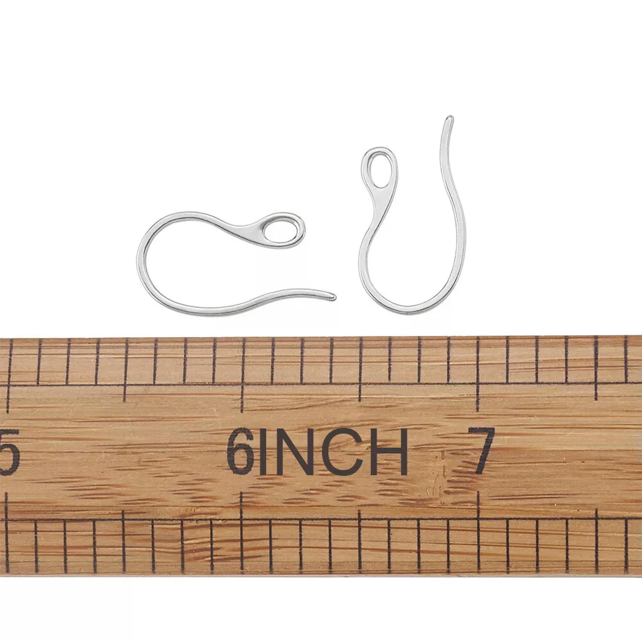 EOEMY 100Pcs 304 Stainless Steel Earring Hook Loop Earwire Jewelry Finding 21.5X11mm