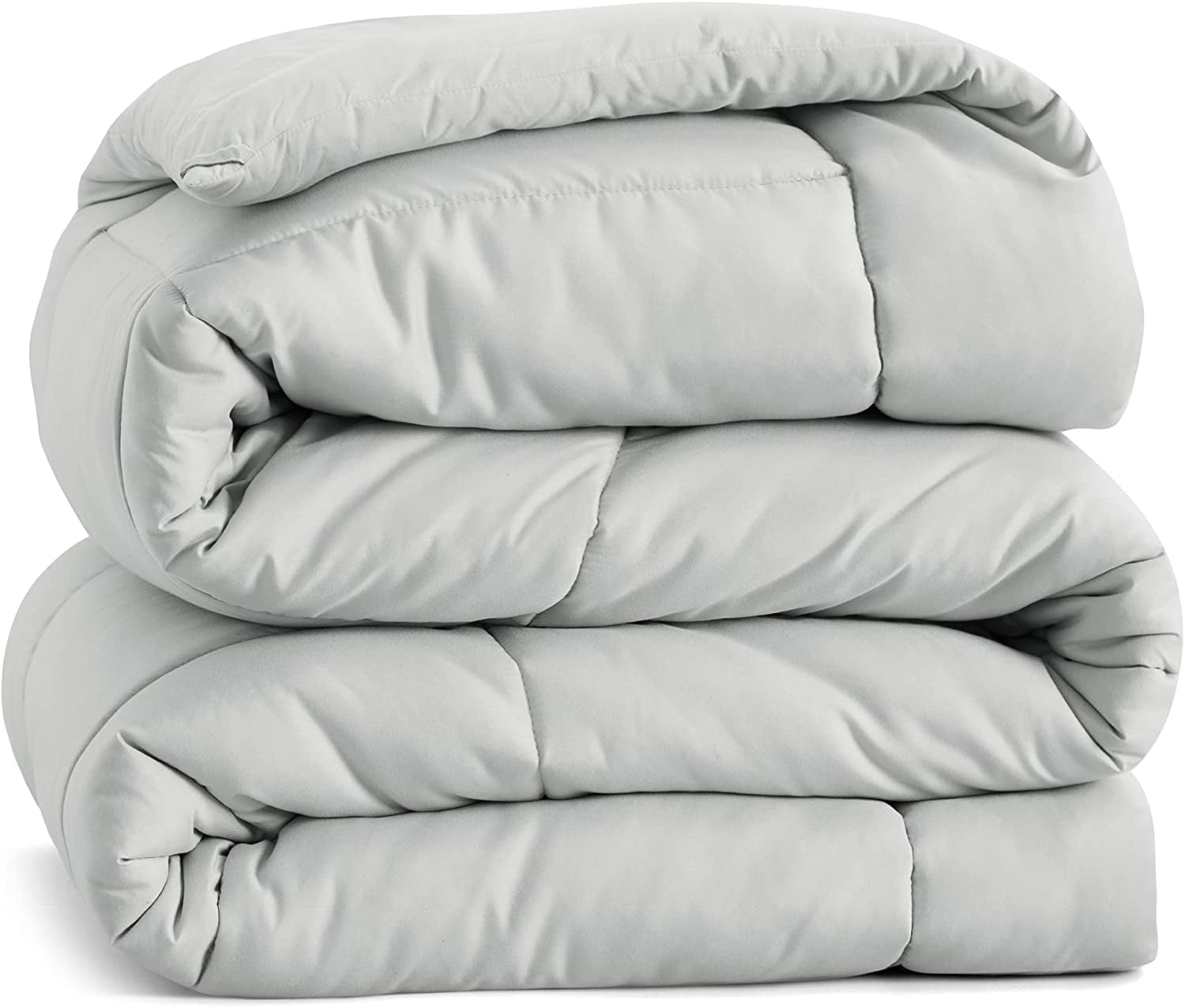 Bedsure Comforter Duvet Insert Quilted Light Grey All Season Bed Comforter Cal King, 102x96