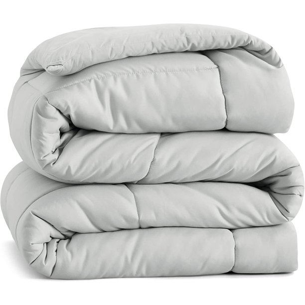 Bedsure Comforter Duvet Insert Quilted Light Grey All Season Bed