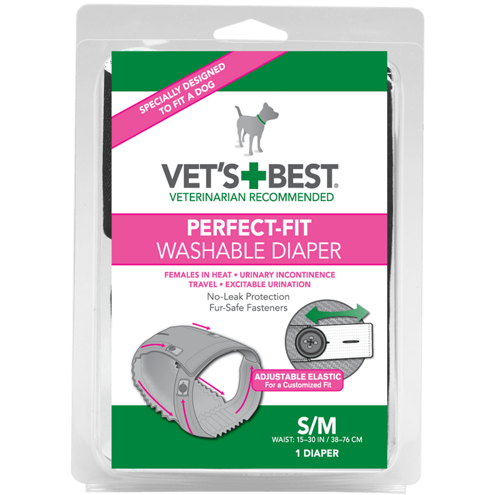 Vet's Best Perfect Fit Washable Female Dog Diaper, S/M, 1 ct
