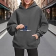 thumbnail image 2 of Womens Hoodies Oversized Sweatshirt Cozy Sweaters Basic Pullover Shirts Large Kangaroo Pocket Casua Fall Outfits, 2 of 7