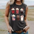 thumbnail image 4 of Qetyuw Women's Independence Day Tank Tops Plus Size Patriotic American Flag Print Tshirts Cotton Sleeveless T-shirts Cami Comfy Crewneck Tanks Womens Tank Tops under $5, 4 of 4