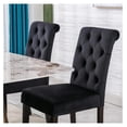 thumbnail image 4 of Drevy Velvet Upholstered Dining Chairs Set of 2 Tufted Solid Wood High Back Parsons Chairs Armless Side Chairs for Kitchen and Dining Room, Black, 4 of 4
