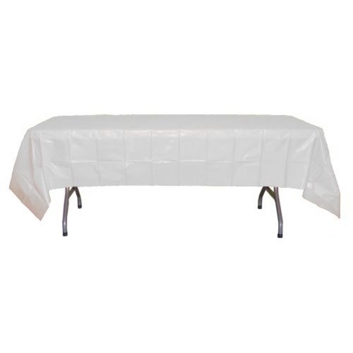 Exquisite 12 Pack Premium Rectangular Plastic Tablecloth, Clear, 54" x