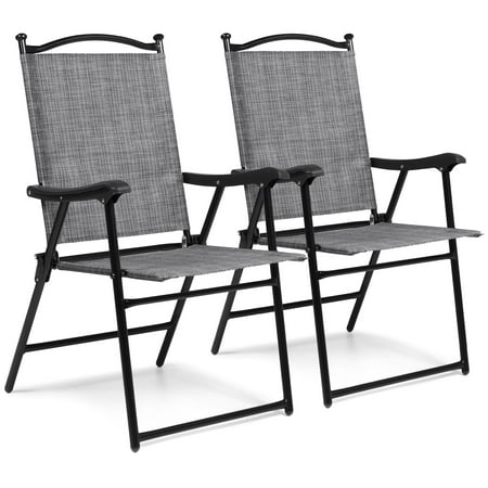 Best Choice Products Set of 2 Outdoor Mesh Fabric Portable Folding Sling Back Chairs for Backyard, Picnics, Beach, Camping, Patio, Porch, Garden, Pool w/ UV-Resistance - (Best Deal On Folding Chairs)