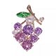 thumbnail image 4 of Mini broche de uva exquisito, elegante broche de traje que combina con todo, lindo broche de hebilla fija antiexposición para mujer, tapeta púrpura, 4 of 5