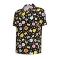 thumbnail image 2 of Vsdgher Flower Butterfly Print Men's Short Sleeve Stretch Polo Shirt, Moisture-Wicking Performance Polo Shirt, 2 of 8