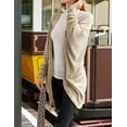 thumbnail image 4 of Doublju Womens Long Dolman Sleeve Open Front Round Shape Waffle Cardigan, 4 of 5
