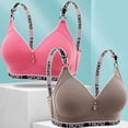 thumbnail image 3 of Wang6 Womens Plus Size Wireless Sports Bras Seamless Adjustable Straps Padded Workout Bras Full Coverage Running Yoga Gym Bralettes Hot Pink 44, 3 of 3