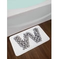 thumbnail image 2 of Letter W Bath Mat, Letter W of the Alphabet in the Design of Stacked Balls Monochrome Pattern, Plush Bathroom Decor Mat with Non Slip Backing, 29.5" X 17.5", Black and White, by Ambesonne, 2 of 2