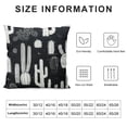 thumbnail image 5 of JEUXUS  Black and White Pillow Covers  Square Black Pillows Decorative Throw Pillows Covers for Couch, Bed, Living Room, Sofa. Western Cactus Outdoor Pillows Black and White, 5 of 5
