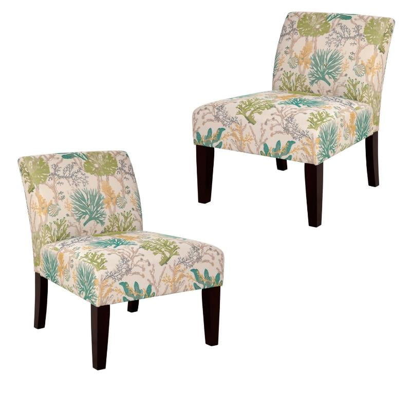 (Set of 2) Armless Slipper Accent Chair in Sea Walmart