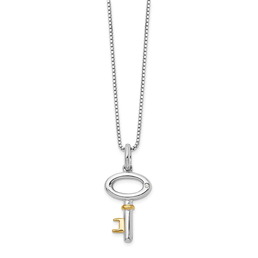 Diamond Cross Pendant Necklace Charm Chain Solid 925 Sterling Silver .01ct