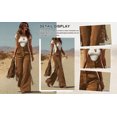 thumbnail image 6 of qucoqpe Overalls for Women Vintage Western Cargo Sleeveless Tassel Jumpsuits High Waisted Wide Leg Fringe Romper with Pockets Adjustable Straps, 6 of 7
