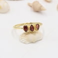thumbnail image 4 of JAY JOOLS Garnet Ring, Gold Plated 925 Sterling Silver, 3-Stone Minimalist Stackable Band for Women, 4 of 6