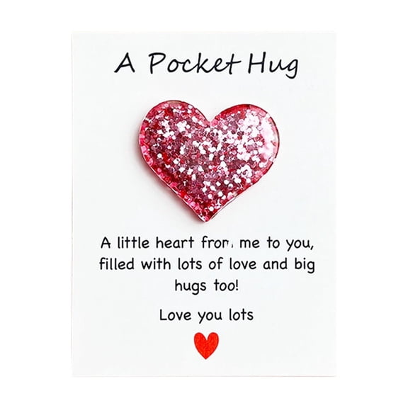 dajkiuy Pocket Hug Heart with Greeting Cards, Gift for Valentines Day, Keepsake Exchange Relationship Cards for Family