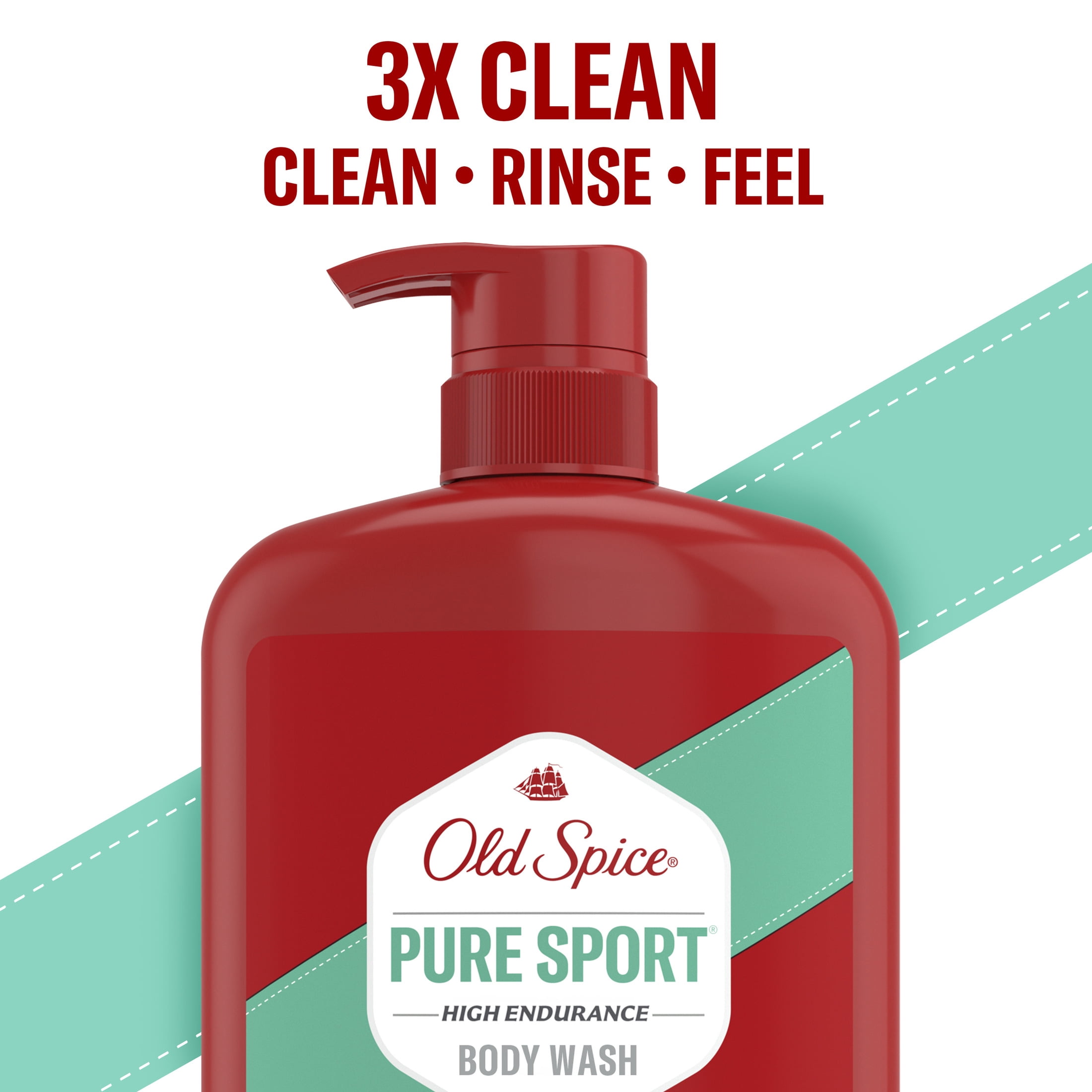 (4 pack) Old Spice Body Wash for Men, Pure Sport, 24/7 Shower Fresh, 33.4 fl oz