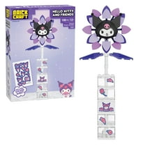 Brickcraft Kuromi Flower & Vase Building Kit (108 Pieces), Sanrio Kuromi Collection, Modular Floral Display with Stickers for Fans of Her Bold, Playful Style