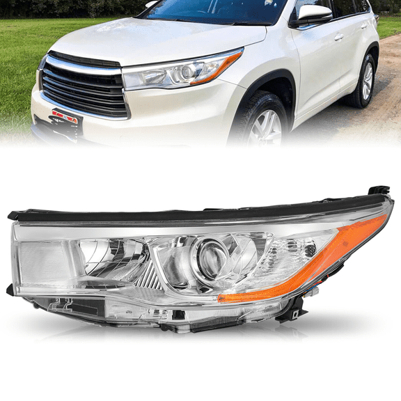 Titans Motors LED Halogen Headlight Assembly for 2014–2016 Toyota Highlander — Left Driver Side