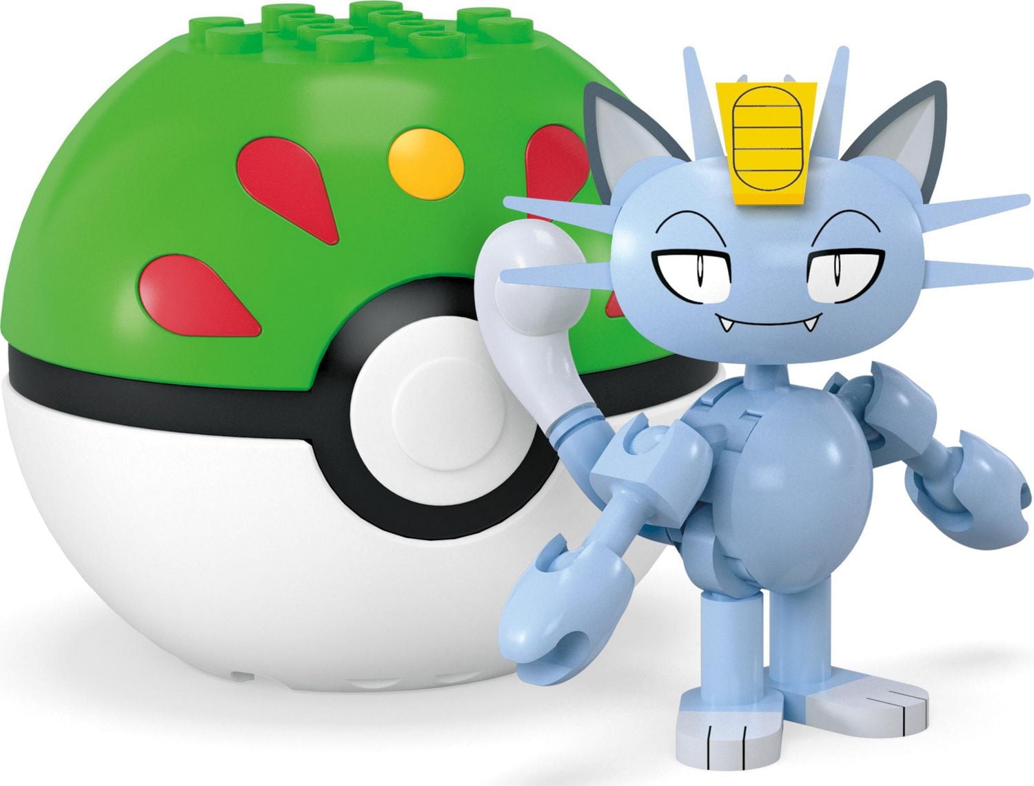 MEGA Pokemon Alolan Meowth Building Toy Kit, Poseable Action Figure (28 Pieces) for Kids