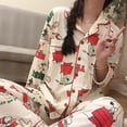 thumbnail image 2 of Pijama de Snoopy con diseño de árbol de Navidad, cárdigan suave de dibujos animados para mujer, pantalones de manga larga para parejas, traje de servicio a domicilio de anime, regalos para niñas, 2 of 5