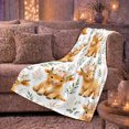 thumbnail image 6 of Whimsical Highland Cow Calves Floral, Cozy Botanical Garden Scene, Warm Flannel Blanket for Ranch House and Living Room, Animal Lovers Birthday Gift, Botanical Home Decor, 6 of 9