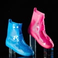 thumbnail image 3 of Xinyolin 1 Pair Boot Covers Buckle Closure Dustproof Matte Finish Non-Slip Ankle High Shoe Protection Thickened Foldable Waterproof Rain Shoe Covers for Rain, 3 of 7