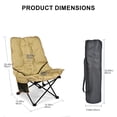 thumbnail image 3 of Folding Camping Chair with Wide Seat and Backrest Adjustment, High Back Padded Outdoor Recliner Chair with Side Pocket & Storage Bag, 242lbs Capacity for Fishing Picnic, 3 of 8