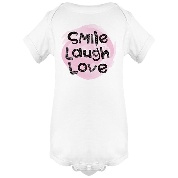 Smile Laugh Love Phrase Bodysuit Infant -Image by Shutterstock,  6 Months