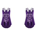 thumbnail image 1 of Minnieouse Chaleco de mujer Sexy Girls Slim Floral Tanktop Sports Camisole Beach Vacation Home Summer Top Ropa femenina Púrpura M Type1 NO1, 1 of 6