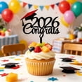 thumbnail image 6 of Class of 2026 Glitter Cake Topper – Congrats Grad Cap Pick for High School and College Graduation – 2026 Graduation Party Supplies for Cake and Dessert Decorations, 1 PCS (Black-1), 6 of 6