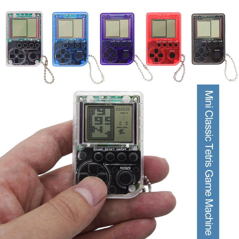 Mini Keychain Pendant Tetris Game Box Classic Retro Game Console Built In 26 Games Walmart Com Walmart Com