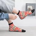 thumbnail image 2 of Pofeuu Small Coral Red Flowers Print 30cm Socks, Adult Running Hiking Socks for Youth and Adult, 2 of 7