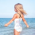 thumbnail image 5 of Girls' One-piece Swimsuit Cross Back Bathing Suit Beach Surfing Sizes 3T-10T White Unicorn with Wings, 5 of 9
