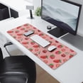 thumbnail image 2 of Keyboard Pad Red Mouse Mat, Gaming Mouse Pads Big Mouse Pad, Modern Desk Pad Waterproof Non-Slip Rubber Base, 31.5x11.8 inch for Work/Game/Office/Home Summer Fruits Strawberry Leaves, 2 of 7