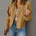 thumbnail image 2 of Rutainlusire Womens Fashion Corduroy Buttoned Comfy Truck Jackets 2026 Ladies' Casual Solid Color Lapel Button Long Sleeved Cardigan Jacket, 2 of 6