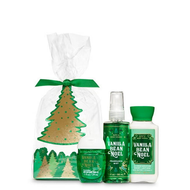 Bath and Body Works VANILLA BEAN NOEL Tree Mini Gift Set 3pc Travel