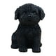 thumbnail image 1 of Adorno de simulación de mascota linda, artesanías de resina de perro, figura de perro de peluche negro, 1 of 4
