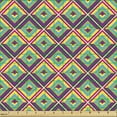 thumbnail image 2 of Colorful Fabric by the Yard, Rhombus Composition with Bullseye Pattern Geometric Arrangement Angled Stripes, Upholstery Fabric for Dining Chairs Home Decor Accents, Multicolor by Ambesonne, 2 of 5