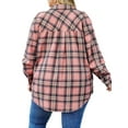thumbnail image 6 of Fantaslook Plus Size Flannel Plaid Shirts for Women Long Sleeve Button Down Shirts Casual Loose Blouses Tops, 6 of 10