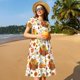 thumbnail image 4 of Balery Thanksgiving With Turkey Vestidos sueltos de manga corta para mujer, vestidos de verano 2025, vestidos casuales de corte A con vuelo., 4 of 6