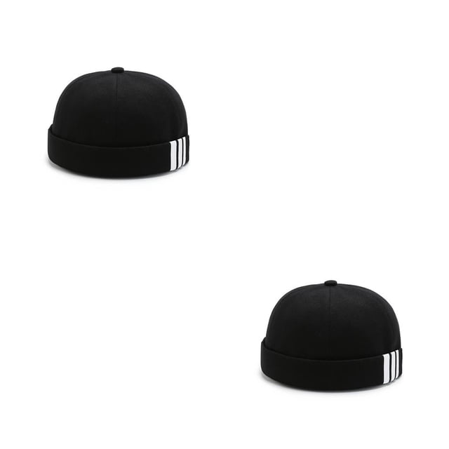 Sombrero estilo INS Jumpingount estampado Retro marinero ajustable Negro 2Conjunto