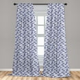 thumbnail image 5 of Ambesonne Nautical Curtains, Hand Drawn Fish Bubbles, Pair of 28"x63", Violet Blue and White, 5 of 5