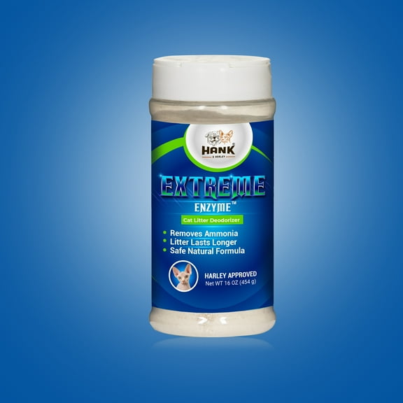 Cat Litter Odor Eliminator, 1 lb - triple action deodorizing power with natural enzymes, breaks down urine, ammonia and waste matter to zap bad smells