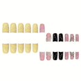 thumbnail image 3 of Set de uñas postizas QQPPOLIU 3D con strass y mariposas, forma cuadrada, 3 of 8