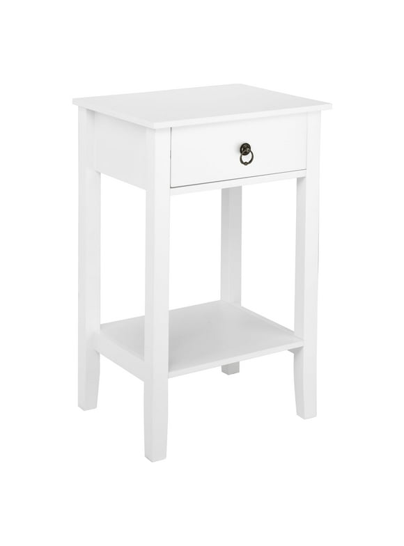 UBesGoo Night Stand Storage Bedside Table with Drawers Cabinet Multi Function Shelf Modern Fashion Design White