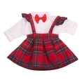 thumbnail image 1 of Para muñeca americana de 18 pulgada , camisa, traje, traje de muñeca, suave Luz roja Sunnimix Falda a cuadros de muñeca estadounidense de 18 pulgadas, 1 of 5
