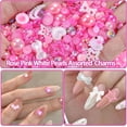 thumbnail image 4 of OME 50g Dark Pink Flatback Rhinestones Pearls for Bedazzling, 3-8mm Flatback Rhinestone Gems, 2-10mm Pearls Beads, Moon Star Heart Bowknots Pearl Nail Charms for Crafts DIY Clothes Tumblers, 4 of 11