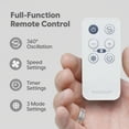 thumbnail image 6 of IRIS USA WOOZOO Fan with Remote, 360° Oscillating Fan, Desk Fan, Table Air Circulator, 3 Speeds, 52 ft Air Distance, Low Noise Motor, 13 Inches, White, 6 of 8